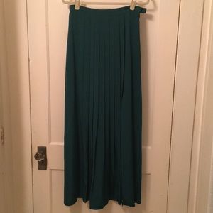 Tibi silk green pleated maxi skirt size 8